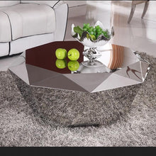 Load image into Gallery viewer, U-BEST Luxury furniture stainless steel diamond shape center coffee table ,Polygonal Metal Mirror Smooth Diamond Coffee Table