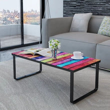 Load image into Gallery viewer, VidaXL Coffee Table With Rainbow Printing Glass Top Living Room Table Modern Style Desk Home Furniture Elegant Side Table
