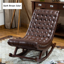 Load image into Gallery viewer, Modern Design Rocking Lounge Chair For Living Room Bedroom Furniture Rocker Chair W/Leather Cushion Wood Comfortable Relax Chair
