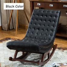 Load image into Gallery viewer, Modern Design Rocking Lounge Chair For Living Room Bedroom Furniture Rocker Chair W/Leather Cushion Wood Comfortable Relax Chair
