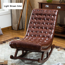 Load image into Gallery viewer, Modern Design Rocking Lounge Chair For Living Room Bedroom Furniture Rocker Chair W/Leather Cushion Wood Comfortable Relax Chair
