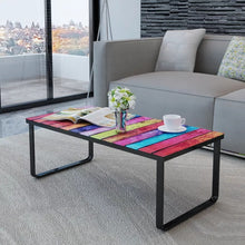 Load image into Gallery viewer, VidaXL Coffee Table With Rainbow Printing Glass Top Living Room Table Modern Style Desk Home Furniture Elegant Side Table
